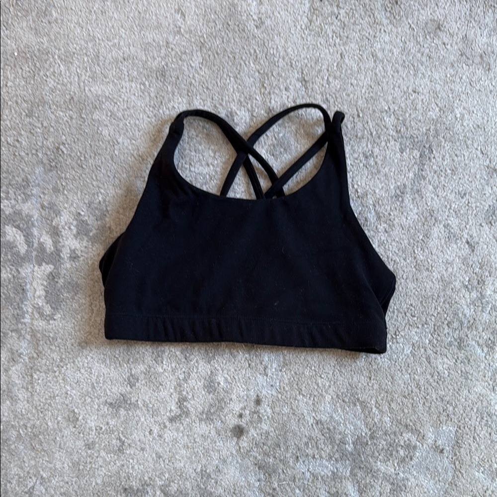 Black Strappy Sports Bra